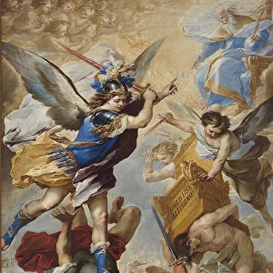 Archangel Michael defeats the rebel angels, 1657. Creator: Giordano, Luca (1632-1705)