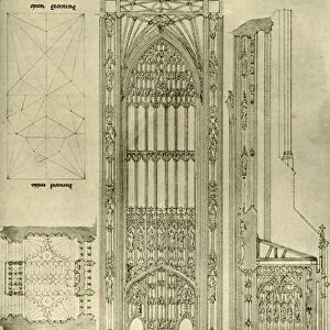 Architectural drawing: compartment of Anti Chapel, 1833-1834, (1906). Creator: AWN Pugin