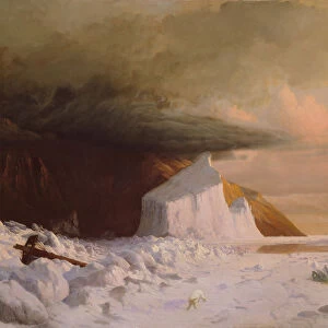 An Arctic Summer: Boring Through the Pack in Melville Bay, 1871. Creator: William Bradford