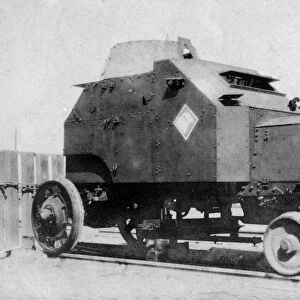 Armored car on rails, Baghdad, Iraq, 1917-1919