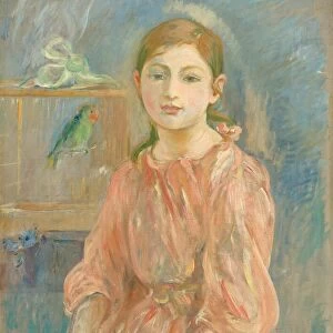 The Artists Daughter with a Parakeet, 1890. Creator: Berthe Morisot