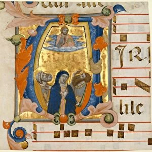 Ascension in an Initial V, ca. 1342-50. Creator: Niccolo di ser Sozzo