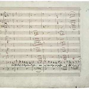 The autograph manuscript: The Magic Flute. Act I aria This portrait is enchantingly beautiful