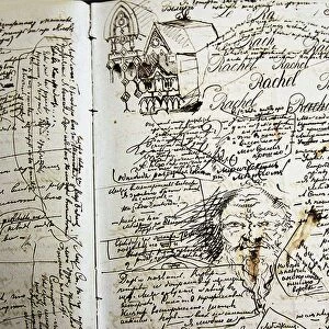 The autograph manuscript of a page of the roman The Demons by F. Dostoevsky, 1870-1871
