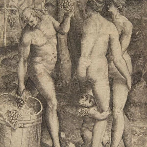 Bacchus giving grapes to women, from The Loves of the Gods, 1531-60