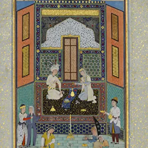 Bahram Gur in the White Palace on Friday, Folio 235 from a Khamsa... A.H. 931 / A.D