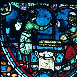 The Bakers, stained glass, Chartres Cathedral, France, 1194-1260