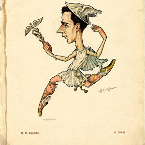 Ballet dancer and choreograf Michel Fokine (From: Russian Ballet in Caricatures), 1902-1905. Artist: Legat, Nikolai Gustavovich (1869-1937)