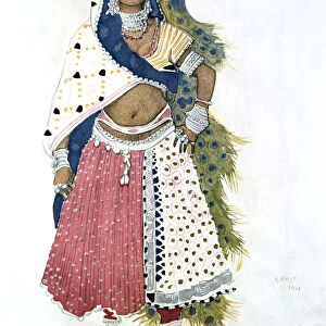 Bayadere with Peacock, ballet costume design, 1911. Artist: Leon Bakst