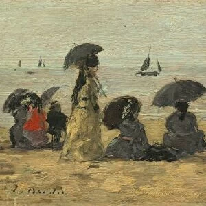 The Beach, 1877. Creator: Eugene Louis Boudin
