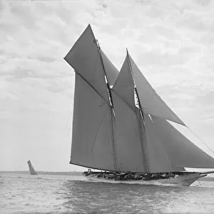 The beautiful schooner Cetonia making good headway, 1911. Creator: Kirk & Sons of Cowes