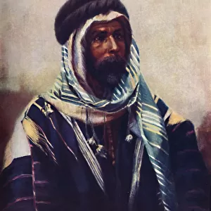 A Bedouin sheikh wearing burnouse, 1902
