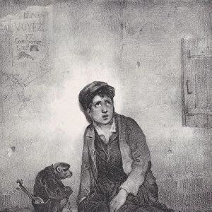 The Boy from Savoy and His Monkey, 1823. Creator: Alexandre Gabriel Decamps