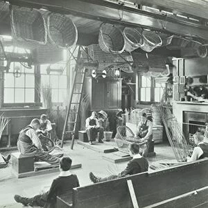 Boys making baskets at Linden Lodge Residential School, London, 1908
