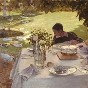 Breakfast in the garden. Artist: De Nittis, Giuseppe (1846-1884)