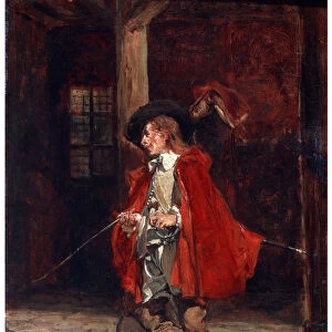 Bretteur (Swordsman) in a Red Cloak, 19th century. Artist: Jean Louis Ernest Meissonier