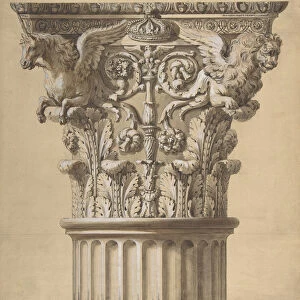 The British Order: Elevation of a Capital and Part of the Fluted Shaft, 1762