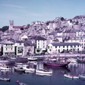 Brixham Harbour Print, c1955 Brixham Harbour Print, c1955