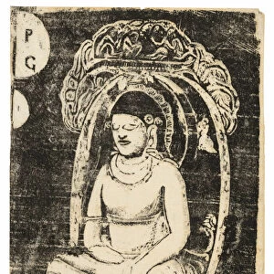 Buddha, from the Suite of Late Wood-Block Prints, 1898 / 99. Creator: Paul Gauguin