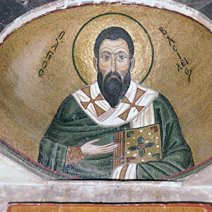 A byzantine mosaic of St Basil, 11th century