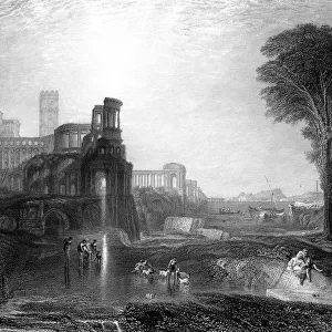 Caligulas Palace and Bridge, 19th century. Artist: E Goodall