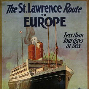 Canadian Pacific St. Lawrence Route To Europe, 1925. Artist: Ward, William Dudley Burnett, the Younger (1879-1935)