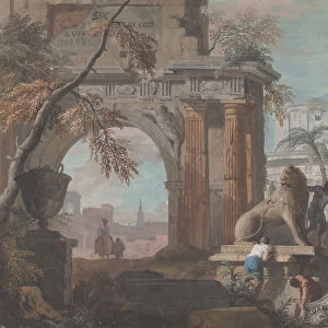 Capriccio with Roman Ruins, ca. 1700-1730. Creator: Marco Ricci