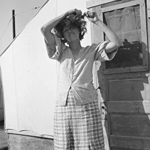 In a carrot pullers camp near Holtville, Imperial Valley, California, 1939. Creator: Dorothea Lange