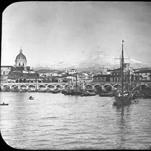 Catania and Mount Etna, Sicily, Italy, late 19th or early 20th century