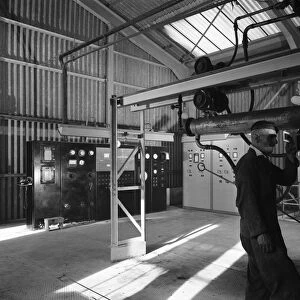 Central control area of the dolomite plant, Steetley, Nottinghamshire, 1963. Artist
