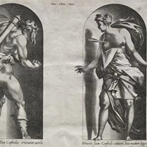 Cephalus and Procris in two Niches, 1538-1540. Creator: Rene Boyvin (French, c