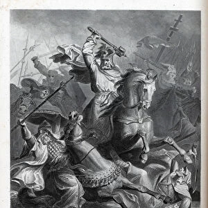 Charles Martel at Tours, 1882. Artist: Bleibtreu, Georg (1828-1892)