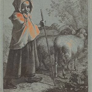 Child Shepherdess with Flock, 1758. Creator: Francesco Londonio