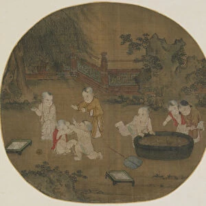 Children playing in a garden, Ming dynasty, 1368-1644. Creator: Unknown