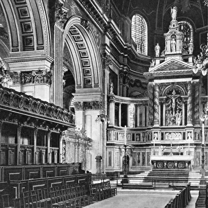 The Choir and Reredos, St Pauls Cathedral, 1908-1909. Artist: WS Campbell