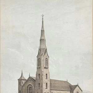 Church of the Pilgrims, Brooklyn, New York, 1844. Creator: Frances Flora Bond Palmer