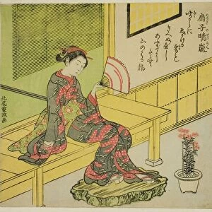 Clearing Breeze from a Fan (Ogi no seiran), Japan, c. 1772. Creator: Kitao Shigemasa