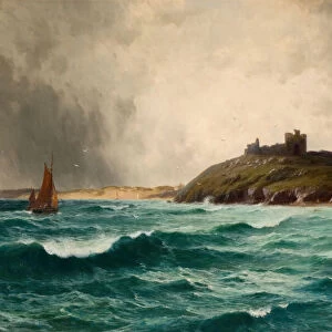Coastal Scene With Criccieth Castle, 1892. Creator: William Joseph King