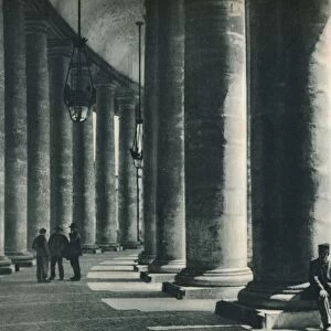 Part of the colonnade at St Peters Square, Rome, Italy, 1927. Artist: Eugen Poppel