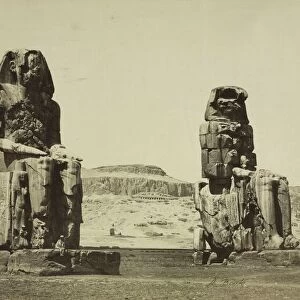 The Colossi of Memnon, Thebes, c. 1860s. Creator: Antonio Beato (British, c. 1825-1903)