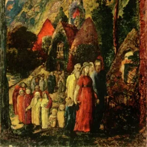 Coming from Evening Church, 1830, (1947). Creator: Samuel Palmer