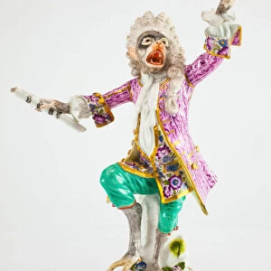 Conductor for the Monkey Band, Meissen, c. 1765. Creator