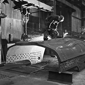 Constructing a dragline bucket, Edgar Allens steel foundry, Sheffield, South Yorkshire, 1962