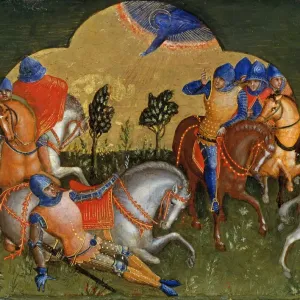 Veneziano Print: The Conversion of Paul (Predella Panel), ca 1370