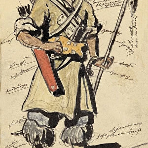 Costume design for the opera Prince Igor by A, Borodin, 1908