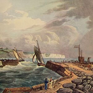 Cutter Entering Dover Harbour, 1819. Artist: Robert Havell