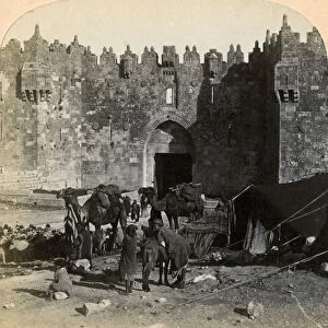 The Damascus gate, the nothern entrance to Jerusalem, Palestine, 1899. Artist: Underwood & Underwood