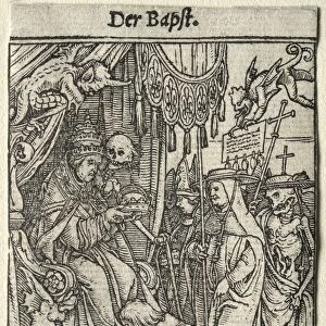 Dance of Death: The Pope. Creator: Hans Holbein (German, 1497 / 98-1543)