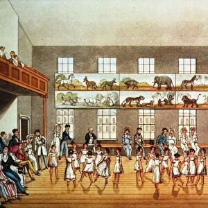 Dancing Lesson at the Robert Owens Foundation New Lanark, 1823. Creator: Anonymous