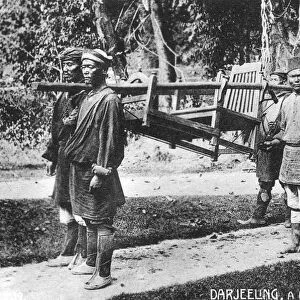 Dandy and Bearers, Darjeeling, India, early 20th century